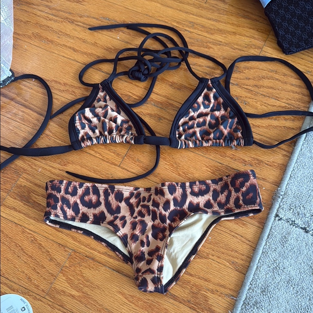 Montce Leopard Print Bikini small new without tags